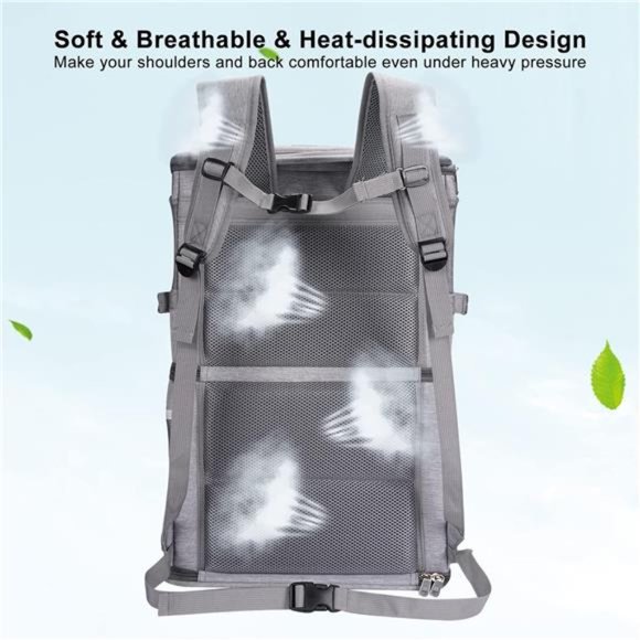 2-in-1 Double Pet Carrier Backpack for Small Cats and Dogs, Portable Pet Travel - Picture 6 of 8